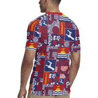 Kiribati Tekeraoi n te Kiritimati Rugby Jersey Pacific Patchwork Xmas Vibes - Polynesian Pride
