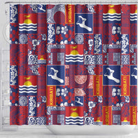 Kiribati Tekeraoi n te Kiritimati Shower Curtain Pacific Patchwork Xmas Vibes - Polynesian Pride