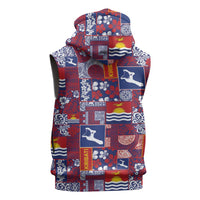 Kiribati Tekeraoi n te Kiritimati Sleeveless Hoodie Pacific Patchwork Xmas Vibes - Polynesian Pride