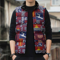 Kiribati Tekeraoi n te Kiritimati Sleeveless Puffer Jacket Pacific Patchwork Xmas Vibes - Polynesian Pride