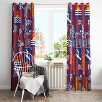 Kiribati Tekeraoi n te Kiritimati Window Curtain Pacific Patchwork Xmas Vibes - Polynesian Pride