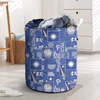 Marshall Islands Merry Christmas Laundry Basket Pacific Patchwork Xmas Vibes - Polynesian Pride