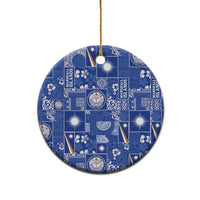 Marshall Islands Merry Christmas Ceramic Ornament Pacific Patchwork Xmas Vibes - Polynesian Pride