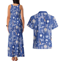 Marshall Islands Merry Christmas Couples Matching Tank Maxi Dress and Hawaiian Shirt Pacific Patchwork Xmas Vibes - Polynesian Pride