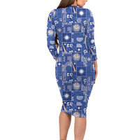 Marshall Islands Merry Christmas Family Matching Long Sleeve Bodycon Dress and Hawaiian Shirt Pacific Patchwork Xmas Vibes - Polynesian Pride