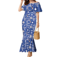 Marshall Islands Merry Christmas Family Matching Mermaid Dress and Hawaiian Shirt Pacific Patchwork Xmas Vibes - Polynesian Pride