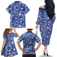 Marshall Islands Merry Christmas Family Matching Off The Shoulder Long Sleeve Dress and Hawaiian Shirt Pacific Patchwork Xmas Vibes LT9 - Polynesian Pride
