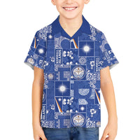 Marshall Islands Merry Christmas Family Matching Off The Shoulder Long Sleeve Dress and Hawaiian Shirt Pacific Patchwork Xmas Vibes - Polynesian Pride