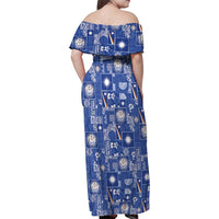 Marshall Islands Merry Christmas Family Matching Off Shoulder Maxi Dress and Hawaiian Shirt Pacific Patchwork Xmas Vibes - Polynesian Pride