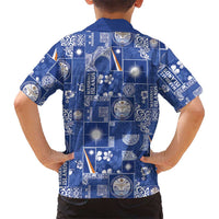 Marshall Islands Merry Christmas Family Matching Off Shoulder Short Dress and Hawaiian Shirt Pacific Patchwork Xmas Vibes - Polynesian Pride