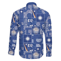 Marshall Islands Merry Christmas Family Matching Off Shoulder Short Dress and Hawaiian Shirt Pacific Patchwork Xmas Vibes - Polynesian Pride
