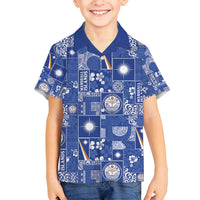 Marshall Islands Merry Christmas Family Matching Off Shoulder Short Dress and Hawaiian Shirt Pacific Patchwork Xmas Vibes - Polynesian Pride