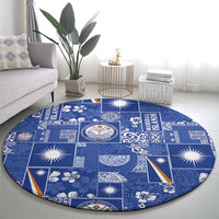 Marshall Islands Merry Christmas Round Carpet Pacific Patchwork Xmas Vibes - Polynesian Pride