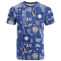 Marshall Islands Merry Christmas T Shirt Pacific Patchwork Xmas Vibes - Polynesian Pride
