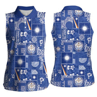 Marshall Islands Merry Christmas Women Sleeveless Polo Shirt Pacific Patchwork Xmas Vibes - Polynesian Pride