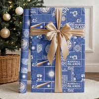 Marshall Islands Merry Christmas Wrapping Paper Pacific Patchwork Xmas Vibes - Polynesian Pride
