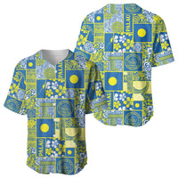 Palau Ungil Kurismas Baseball Jersey Pacific Patchwork Xmas Vibes - Polynesian Pride