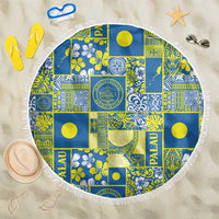 Palau Ungil Kurismas Beach Blanket Pacific Patchwork Xmas Vibes - Polynesian Pride