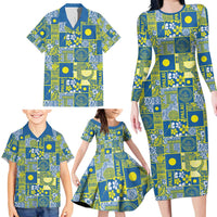 Palau Ungil Kurismas Family Matching Long Sleeve Bodycon Dress and Hawaiian Shirt Pacific Patchwork Xmas Vibes LT9 - Polynesian Pride