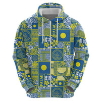 Palau Ungil Kurismas Hoodie Pacific Patchwork Xmas Vibes - Polynesian Pride