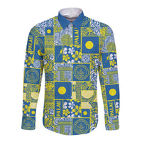 Palau Ungil Kurismas Long Sleeve Button Shirt Pacific Patchwork Xmas Vibes - Polynesian Pride