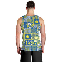 Palau Ungil Kurismas Men Tank Top Pacific Patchwork Xmas Vibes - Polynesian Pride