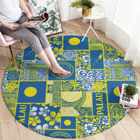 Palau Ungil Kurismas Round Carpet Pacific Patchwork Xmas Vibes - Polynesian Pride