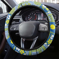 Palau Ungil Kurismas Steering Wheel Cover Pacific Patchwork Xmas Vibes - Polynesian Pride
