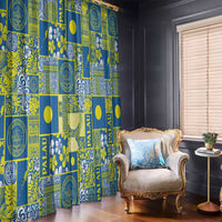 Palau Ungil Kurismas Window Curtain Pacific Patchwork Xmas Vibes - Polynesian Pride
