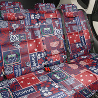 Red Samoa Manuia Le Kerisimasi Back Car Seat Cover Pacific Patchwork Xmas Vibes - Polynesian Pride