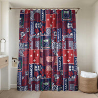 Red Samoa Manuia Le Kerisimasi Bathroom Set Pacific Patchwork Xmas Vibes - Polynesian Pride
