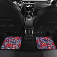 Red Samoa Manuia Le Kerisimasi Car Mats Pacific Patchwork Xmas Vibes - Polynesian Pride