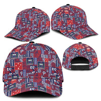 Red Samoa Manuia Le Kerisimasi Classic Cap Pacific Patchwork Xmas Vibes - Polynesian Pride