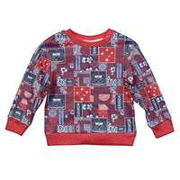 Red Samoa Manuia Le Kerisimasi Kid Ugly Christmas Sweater Pacific Patchwork Xmas Vibes - Polynesian Pride
