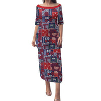 Red Samoa Manuia Le Kerisimasi Puletasi Pacific Patchwork Xmas Vibes - Polynesian Pride