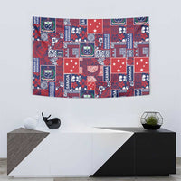 Red Samoa Manuia Le Kerisimasi Tapestry Pacific Patchwork Xmas Vibes - Polynesian Pride