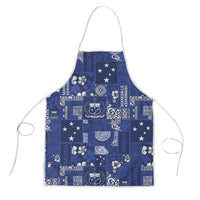 Blue Samoa Manuia Le Kerisimasi Apron Pacific Patchwork Xmas Vibes - Polynesian Pride