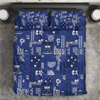Blue Samoa Manuia Le Kerisimasi Bedding Set Pacific Patchwork Xmas Vibes - Polynesian Pride