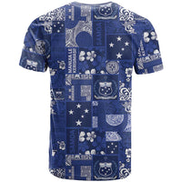 Blue Samoa Manuia Le Kerisimasi T Shirt Pacific Patchwork Xmas Vibes - Polynesian Pride