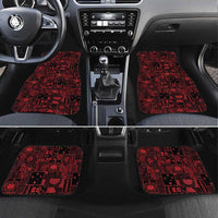 Dark Samoa Manuia Le Kerisimasi Car Mats Pacific Patchwork Xmas Vibes - Polynesian Pride