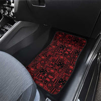 Dark Samoa Manuia Le Kerisimasi Car Mats Pacific Patchwork Xmas Vibes - Polynesian Pride