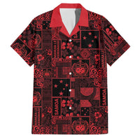 Dark Samoa Manuia Le Kerisimasi Family Matching Off Shoulder Maxi Dress and Hawaiian Shirt Pacific Patchwork Xmas Vibes - Polynesian Pride