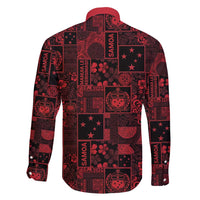 Dark Samoa Manuia Le Kerisimasi Family Matching Tank Maxi Dress and Hawaiian Shirt Pacific Patchwork Xmas Vibes - Polynesian Pride