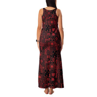 Dark Samoa Manuia Le Kerisimasi Family Matching Tank Maxi Dress and Hawaiian Shirt Pacific Patchwork Xmas Vibes - Polynesian Pride
