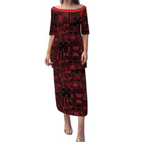 Dark Samoa Manuia Le Kerisimasi Puletasi Pacific Patchwork Xmas Vibes - Polynesian Pride