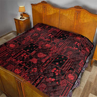 Dark Samoa Manuia Le Kerisimasi Quilt Pacific Patchwork Xmas Vibes - Polynesian Pride