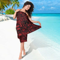 Dark Samoa Manuia Le Kerisimasi Sarong Pacific Patchwork Xmas Vibes - Polynesian Pride