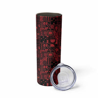 Dark Samoa Manuia Le Kerisimasi Skinny Tumbler Pacific Patchwork Xmas Vibes - Polynesian Pride