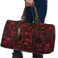 Dark Samoa Manuia Le Kerisimasi Travel Bag Pacific Patchwork Xmas Vibes - Polynesian Pride
