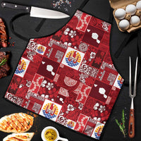 Tahiti Oaoa I Teie Noera Apron Pacific Patchwork Xmas Vibes - Polynesian Pride